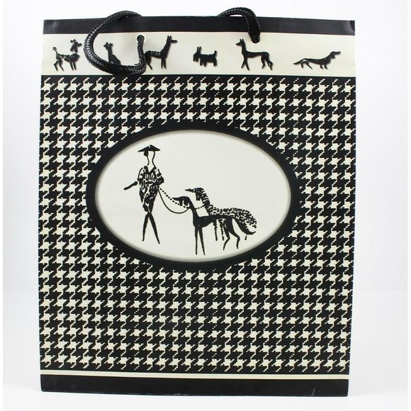 Present Perfect B&W Houndstooth Fashionable Ladies & Dogs Gift Bags Lot of 3 - Picture 3 of 11